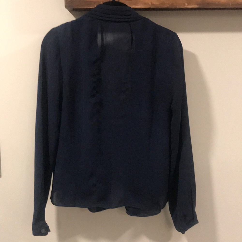 J.Crew Navy Pintuck Blouse - Picture 7 of 7